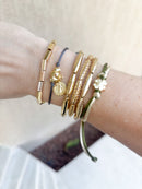 Pulseira Luxo brilhosa (ajustável em fio de silicone)